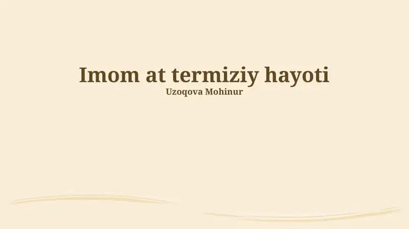 Imom at termiziy hayoti