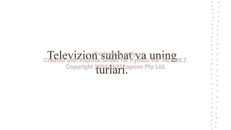 Televizion suhbat va uning turlari