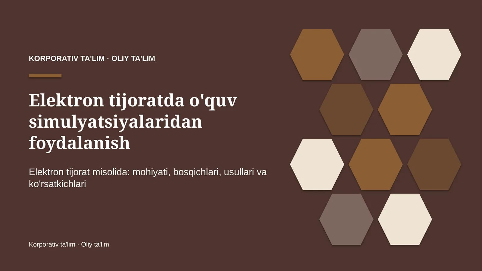 Elektron tijoratda o'quv simulyatsiyalaridan foydalanish