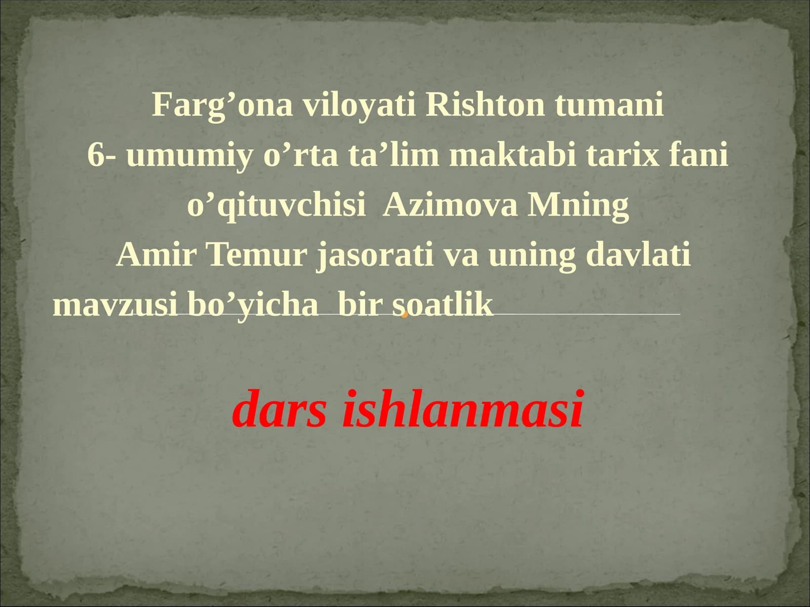 Amir Temur va uning davlati