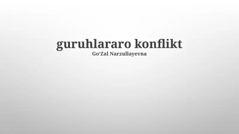 Guruhlararo konflikt