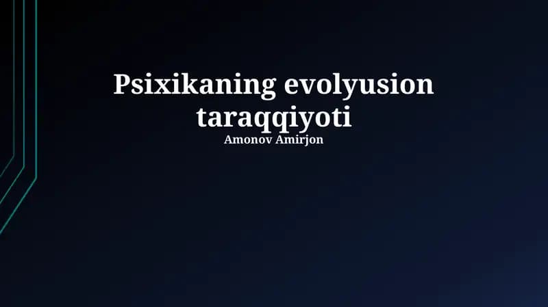 Psixikaning evolyusion taraqqiyoti