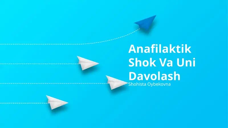 Anafilaktik Shok Va Uni Davolash