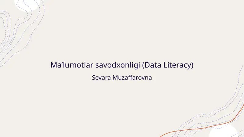 Ma’lumotlar savodxonligi (Data Literacy)