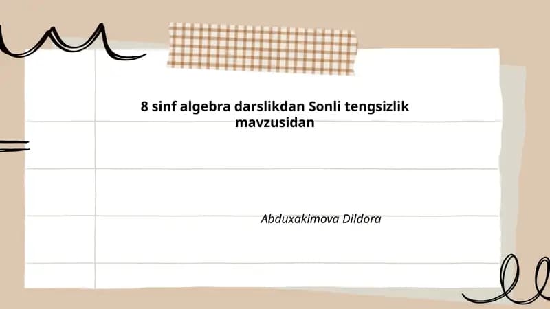 Sonli tengsizliklar