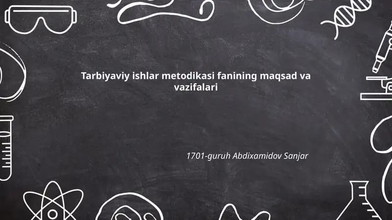 Tarbiyaviy ishlar metodikasi