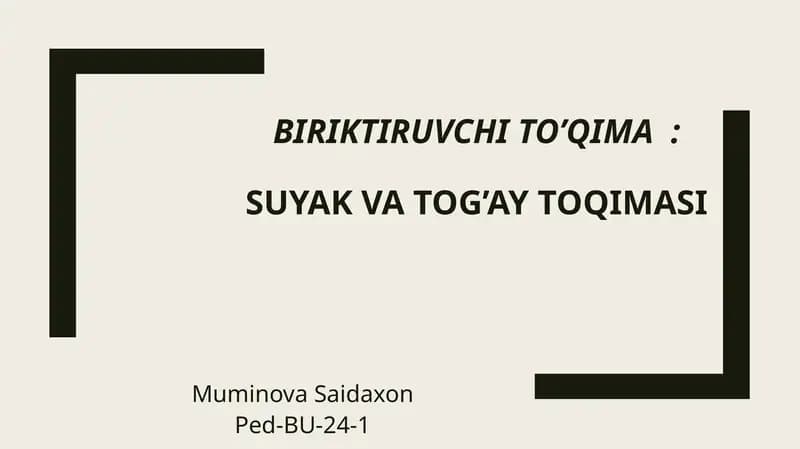 Suyak Va Tog’ay toqimasi
