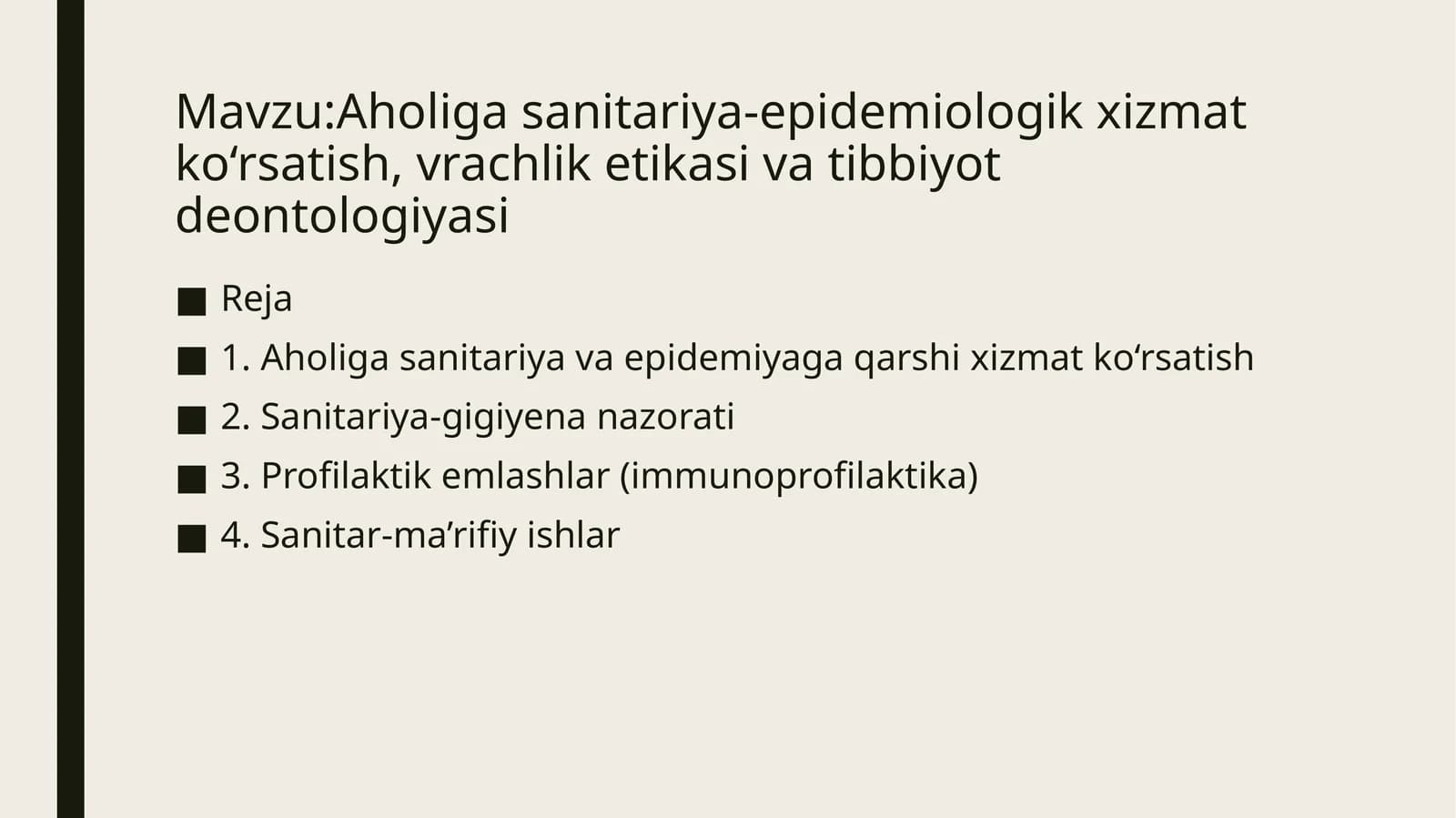 Aholigasanitariya-epidemiologikxizmatko‘rsatish,vrachliketikasivatibbiyotdeontologiyasi