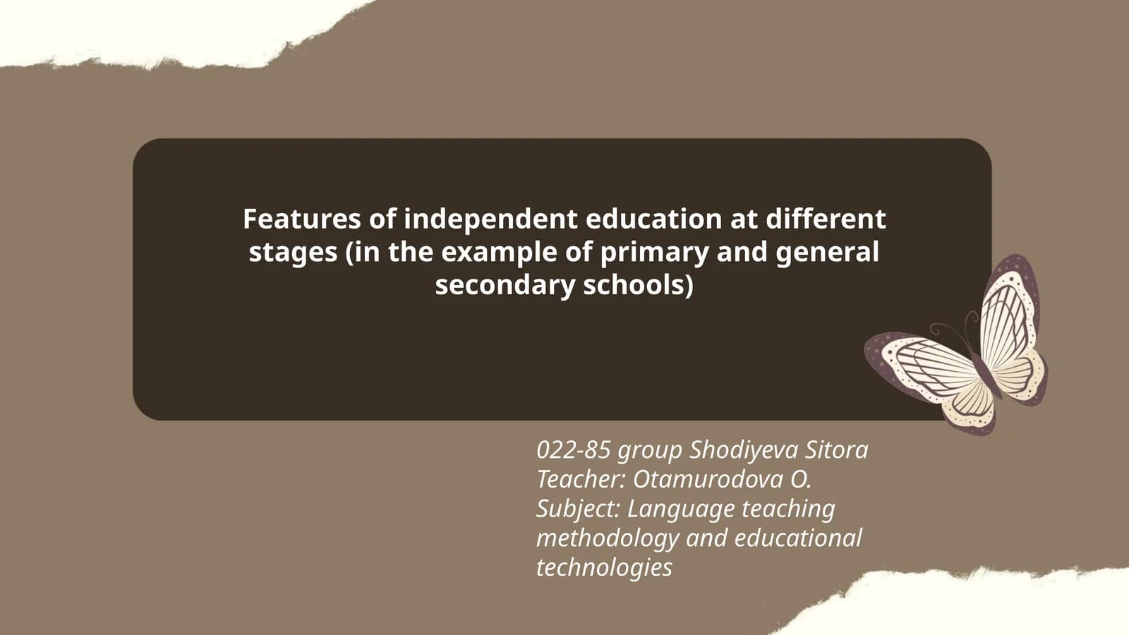 Features of independent education at different stages (in the example of primary and general secondary schools)