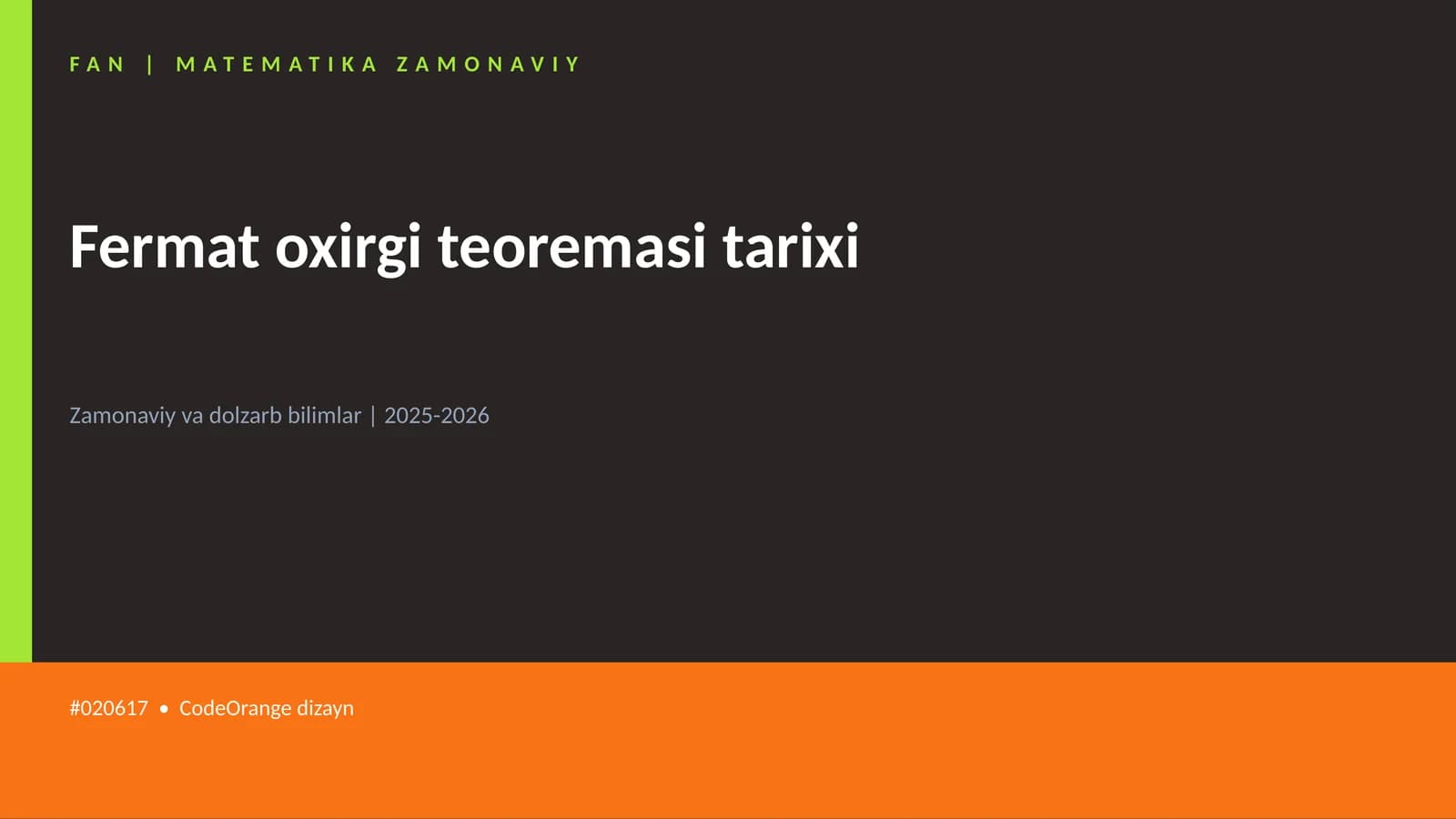 Fermat oxirgi teoremasi tarixi