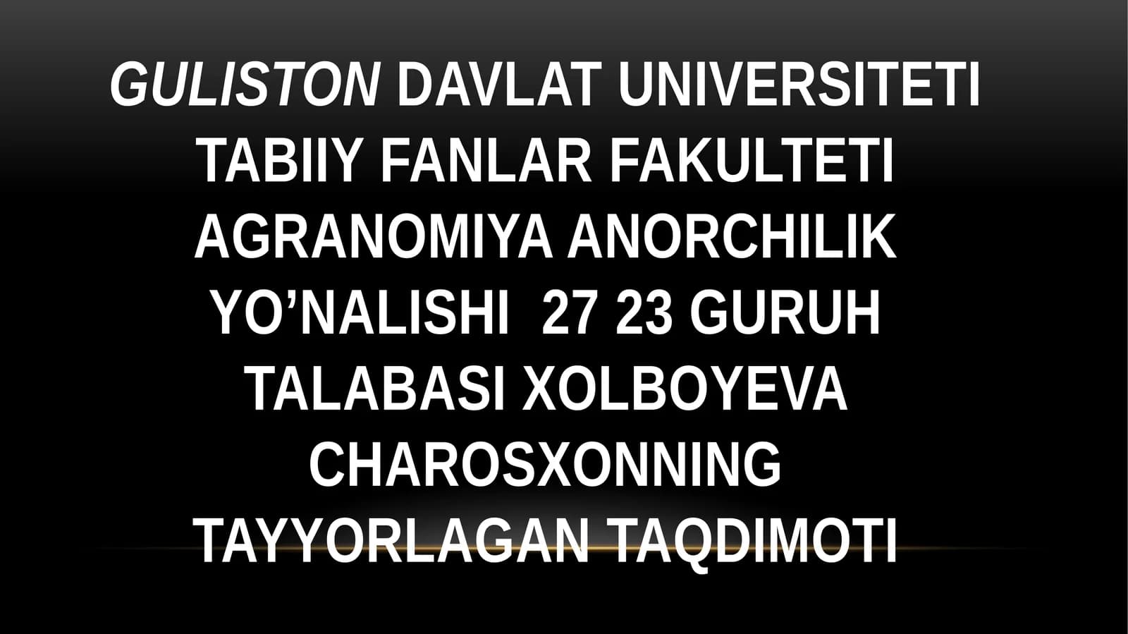Haftalik taqdimot