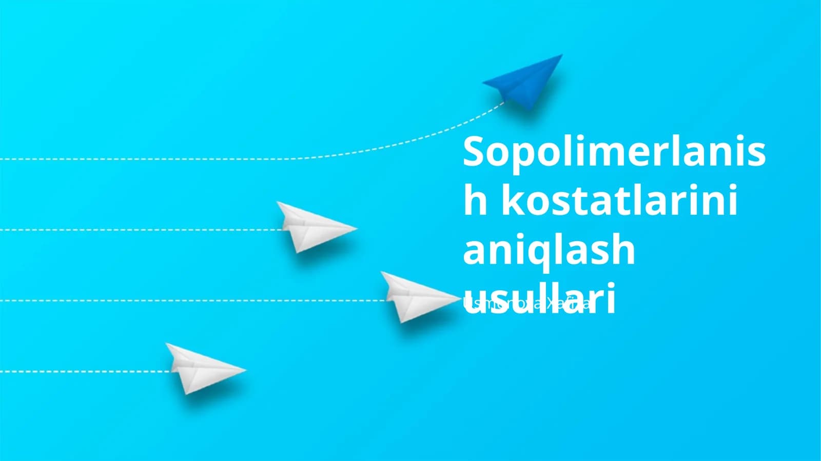 Kopolimerizatsiya konstantalarini aniqlash usullari