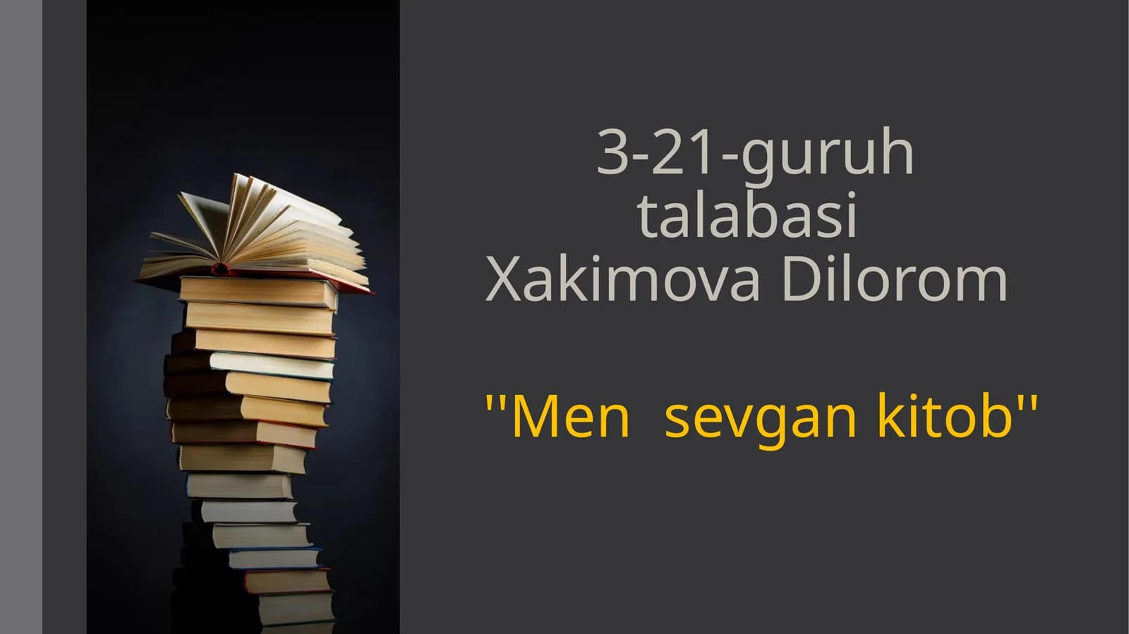 Men sevgan kitob