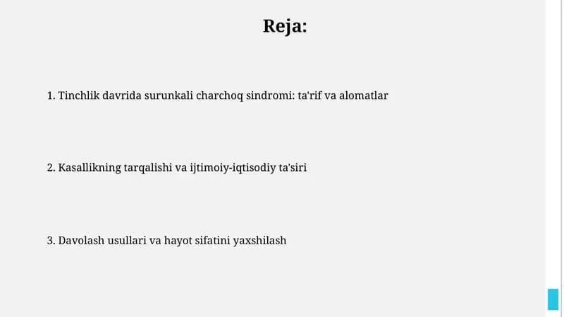 Tinchlik davrida surunkali charchoq sindromi
