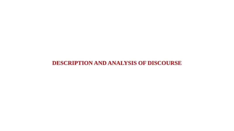 Types of Discourse