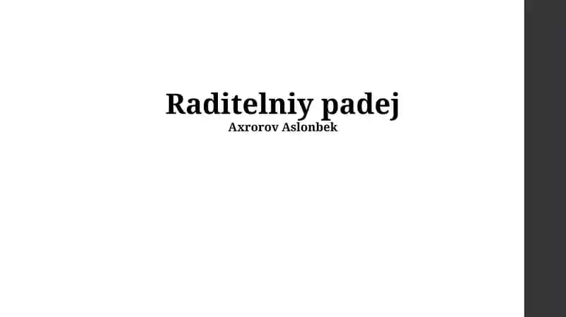 Raditelniy padej