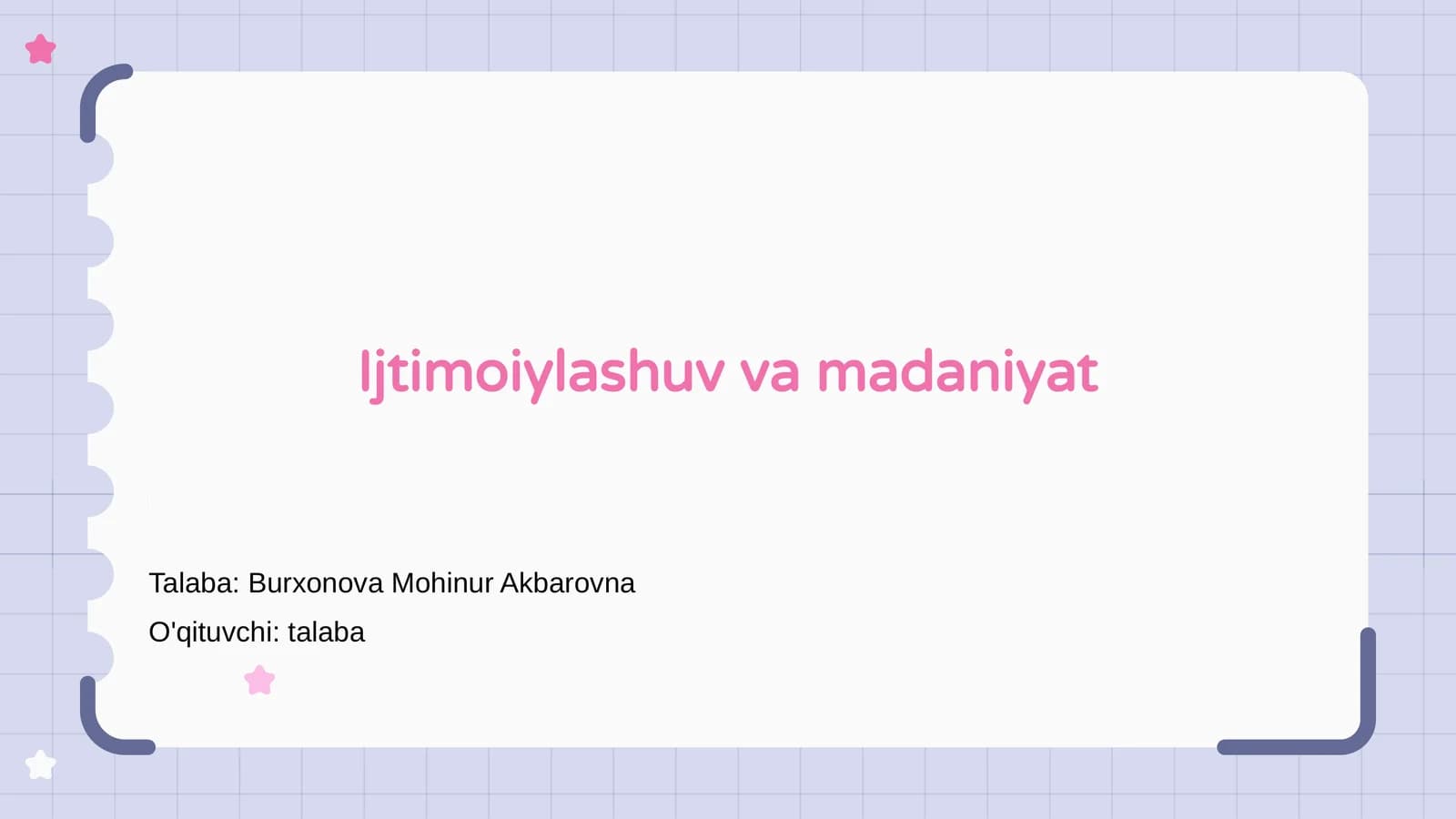 Ijtimoiylashuv va madaniyat