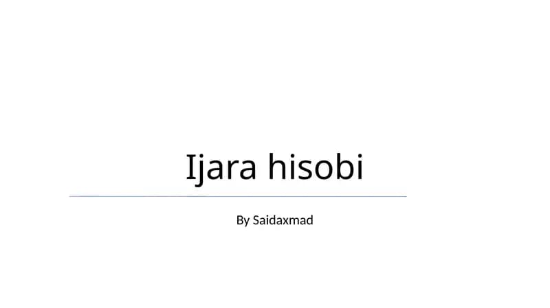 Ijara hisobi