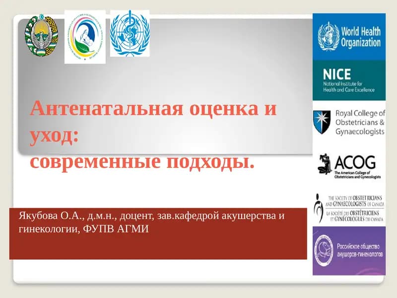 Антенатальная оценка и уход: современные подходы