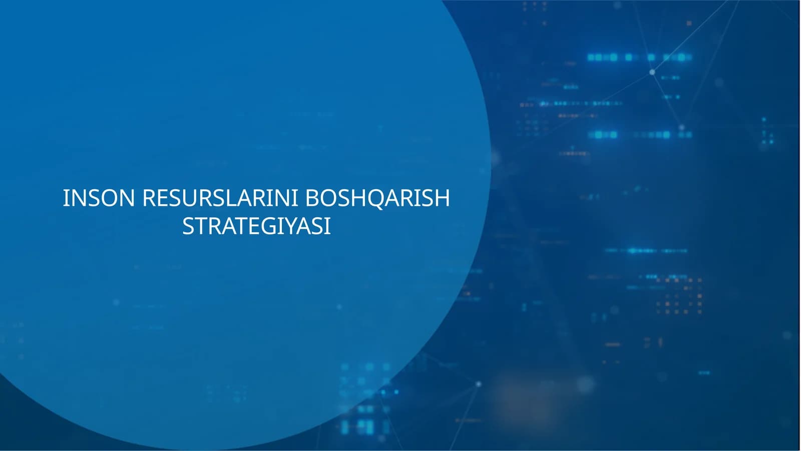 INSON RESURSLARINI BOSHQARISH STRATEGIYASI