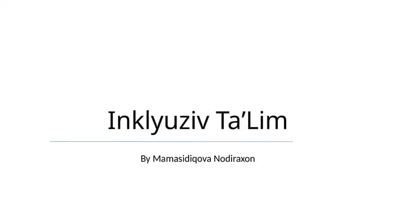 Inklyuziv TaʼLim
