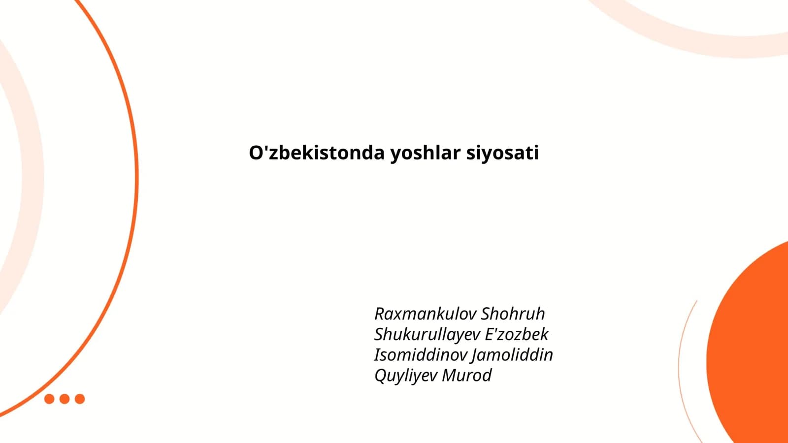 O'zbekistonda yoshlar siyosati