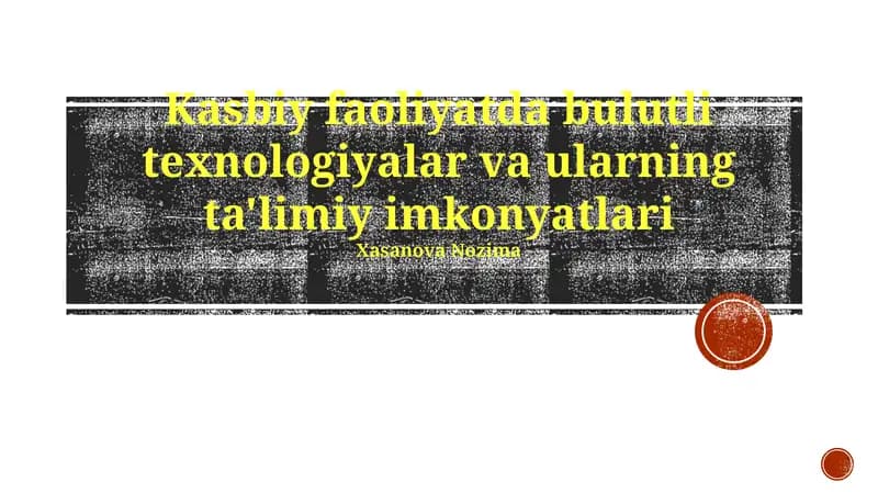 Bulut Texnologiyalari bo'yicha Ta'lim Imkoniyatlari