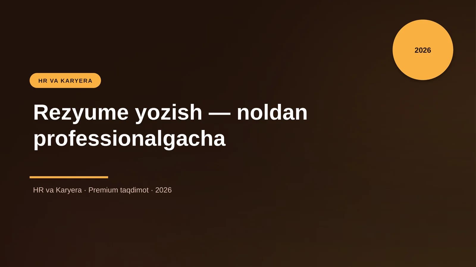 Rezyume yozish — noldan professionalgacha