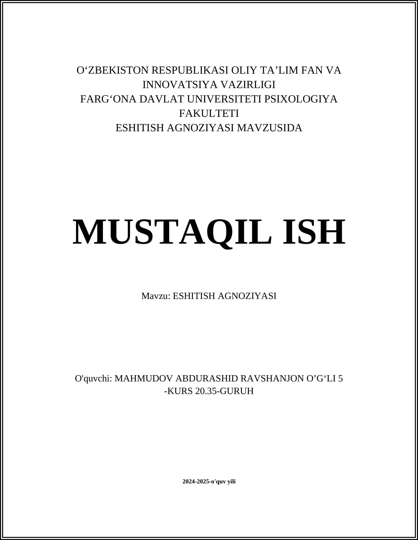 ESHITISH AGNOZIYASI