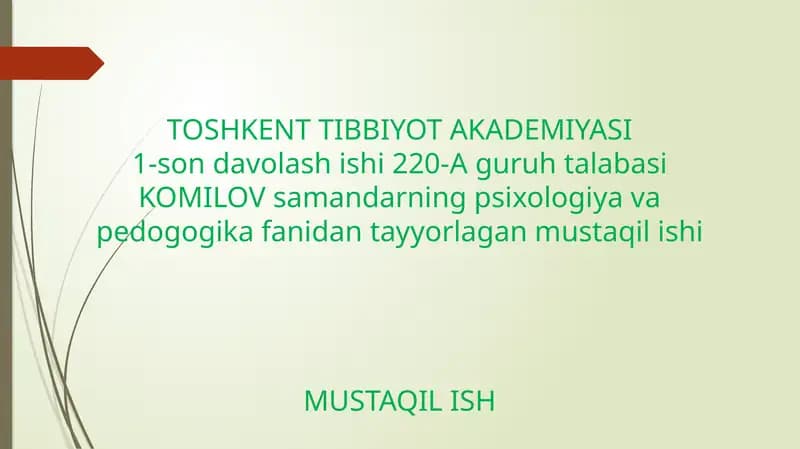 NEVROZ QANDAY KASALLIK