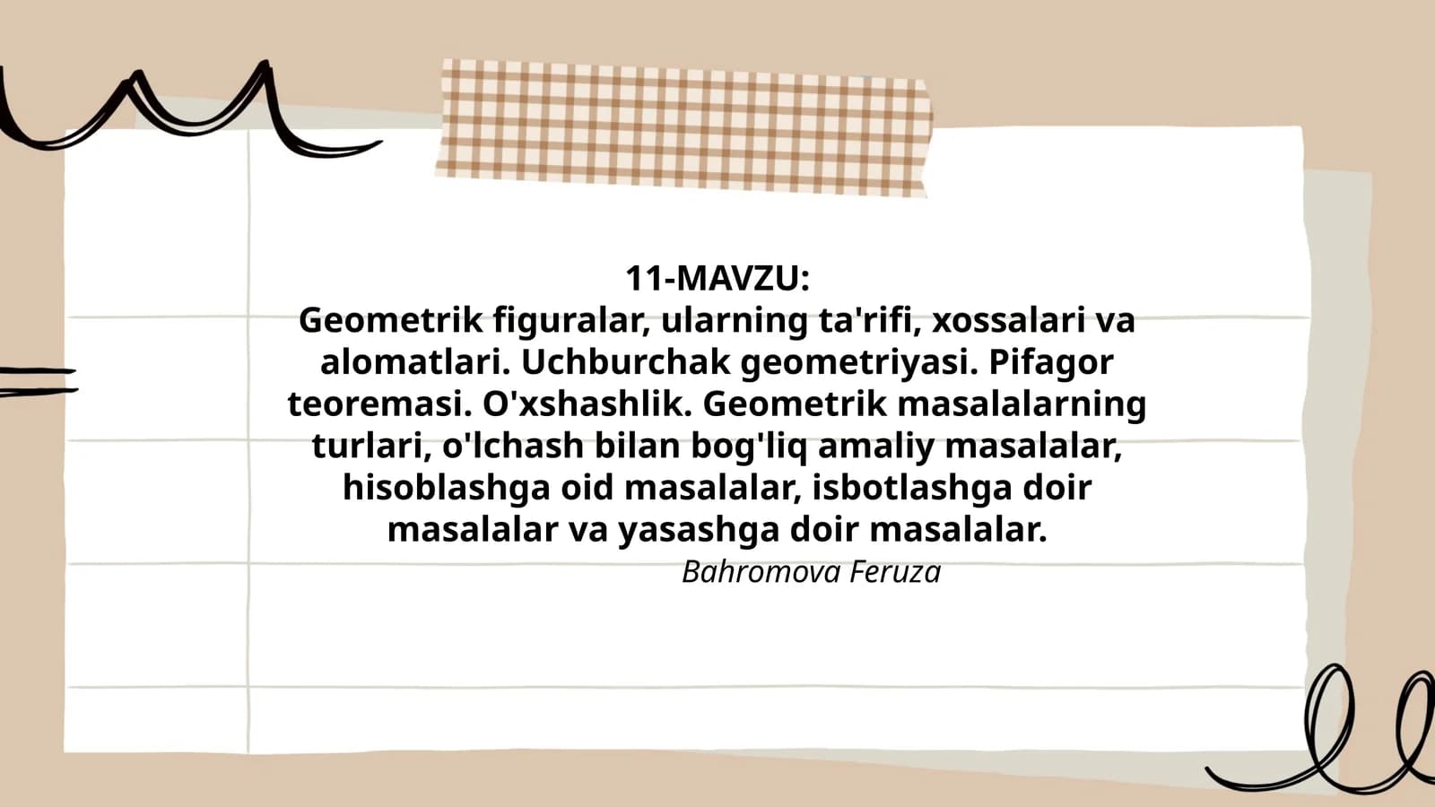 Geometrik figuralar va ularning xossalari