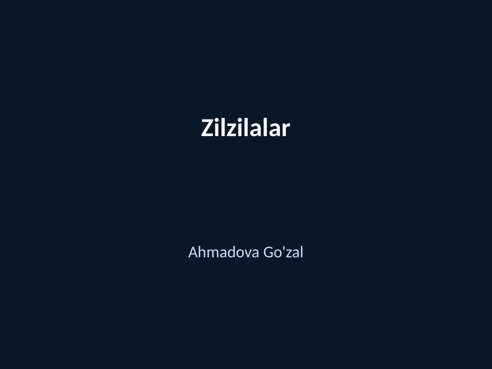 Zilzilalar