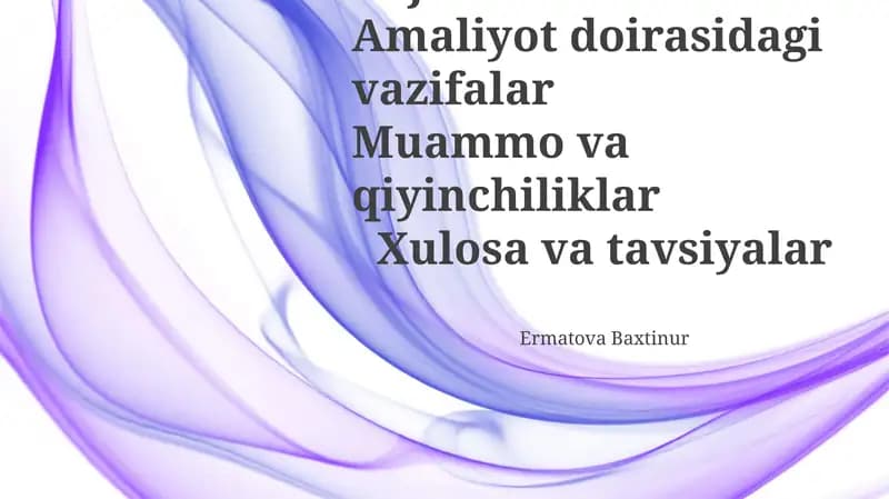 Muammolar va qiyinchiliklar