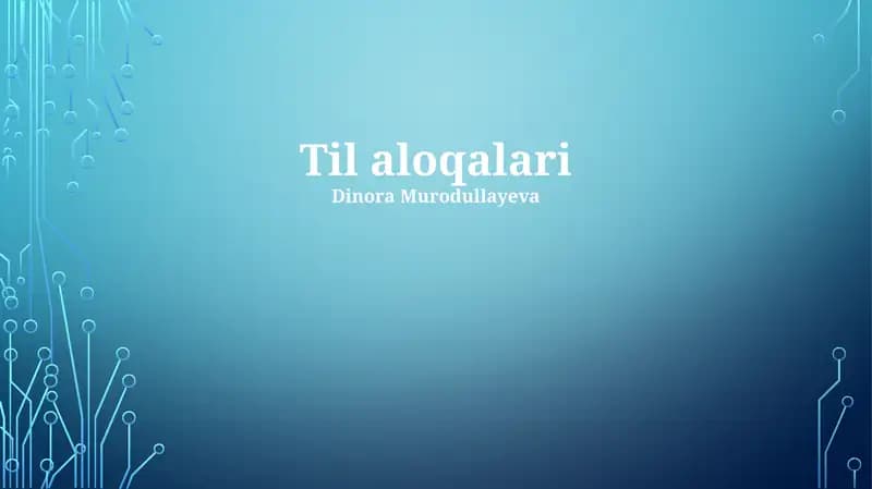 Til aloqalari