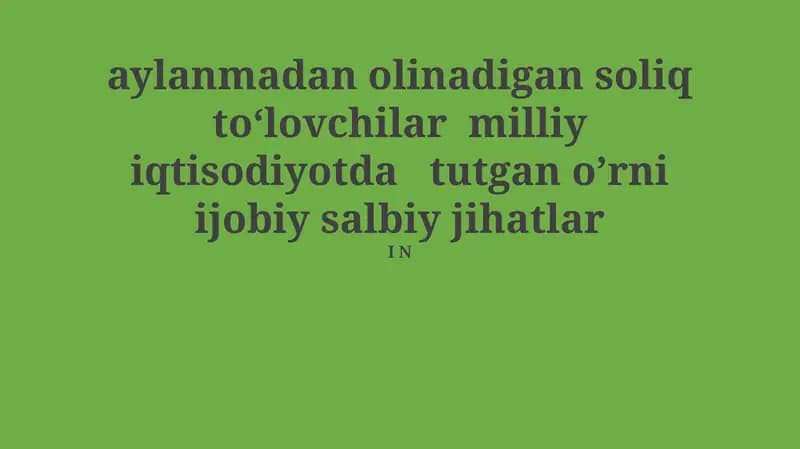 Aylanma soliq to‘lovchilar