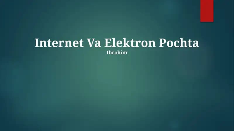 Internet Va Elektron Pochta