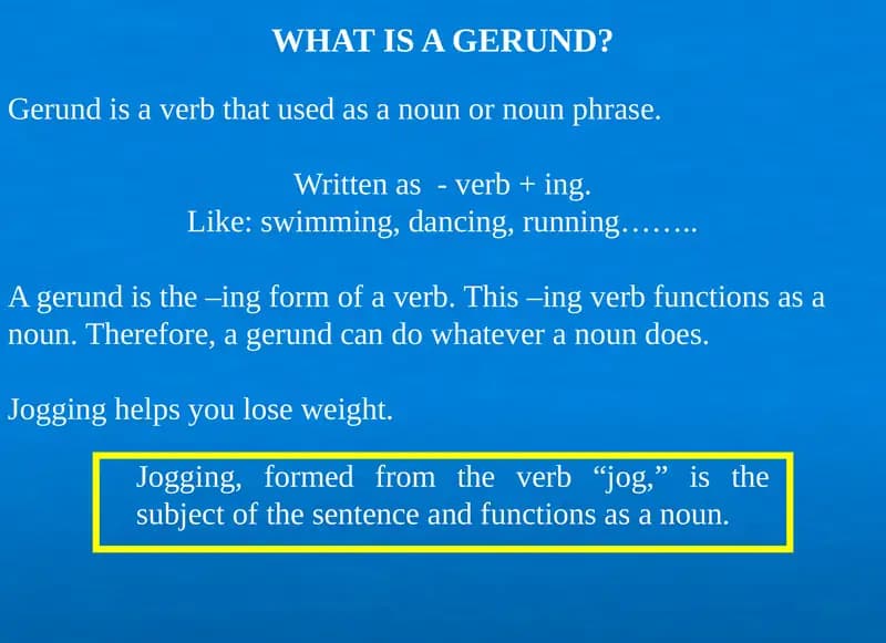 Gerund and Gerund Phrase
