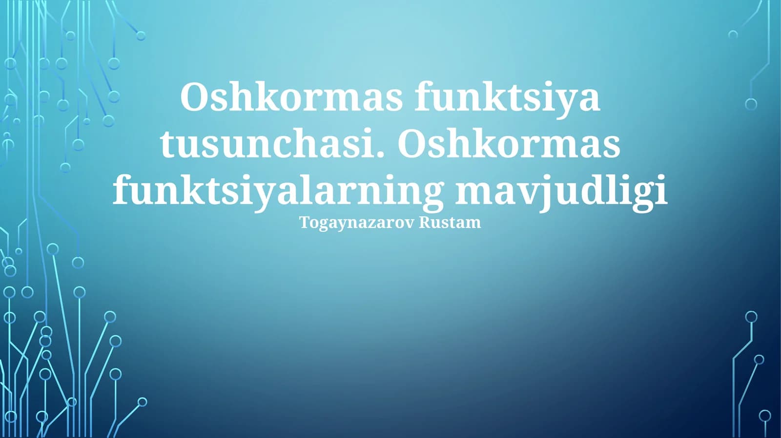Oshkormas funktsiya tusunchasi