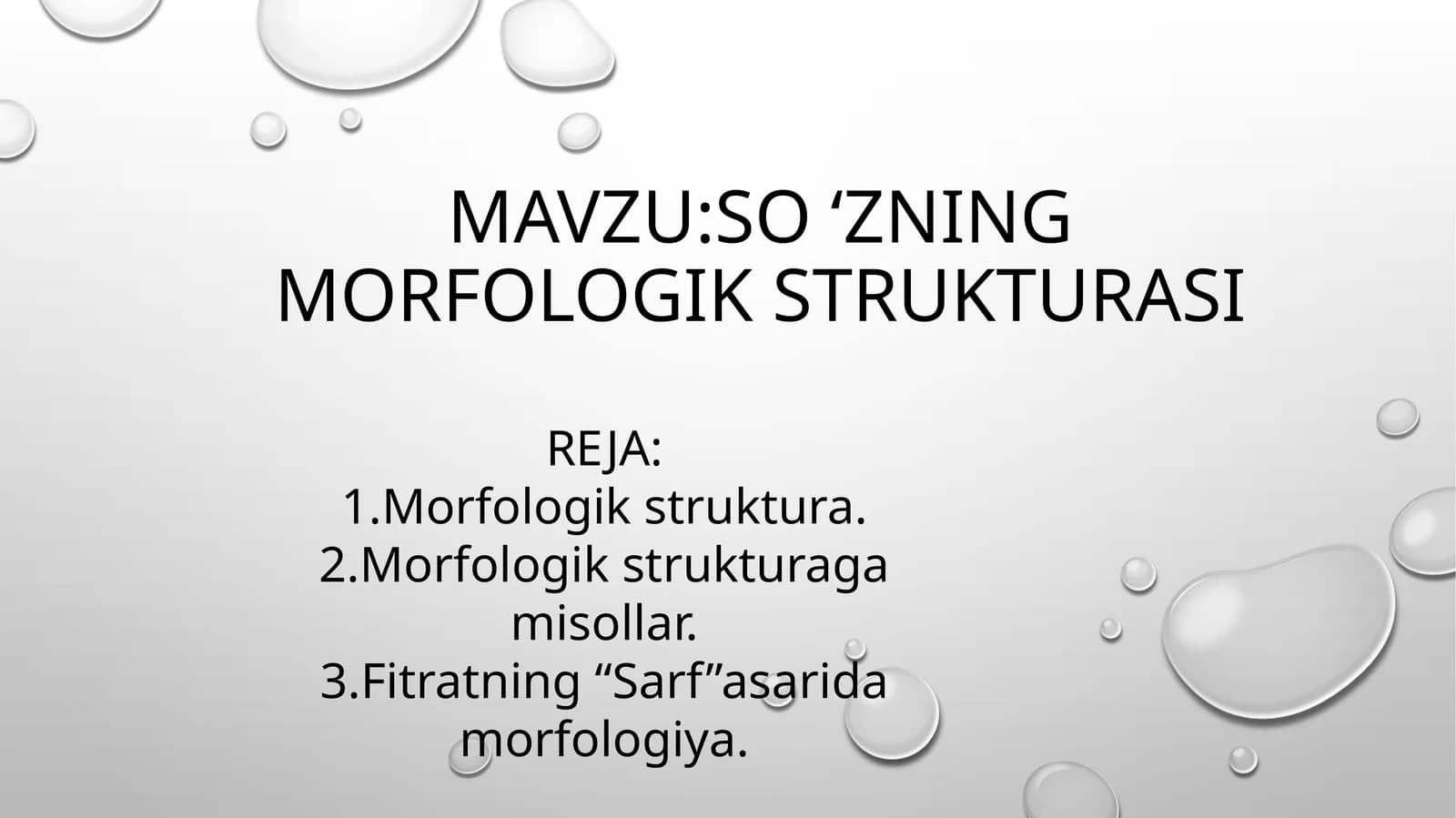 So 'zning morfologik strukturasi