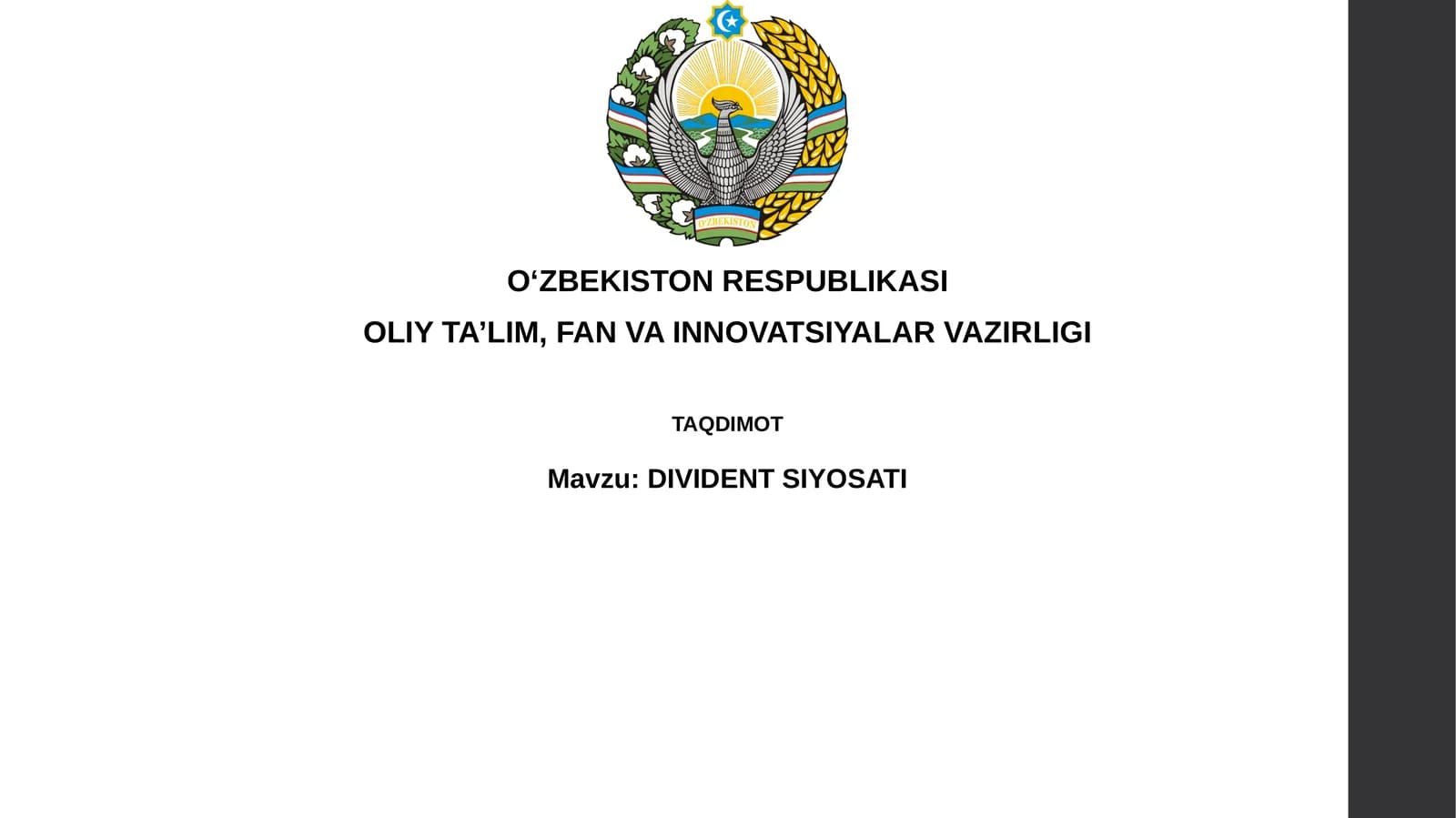 DIVIDENTSIYOSATI