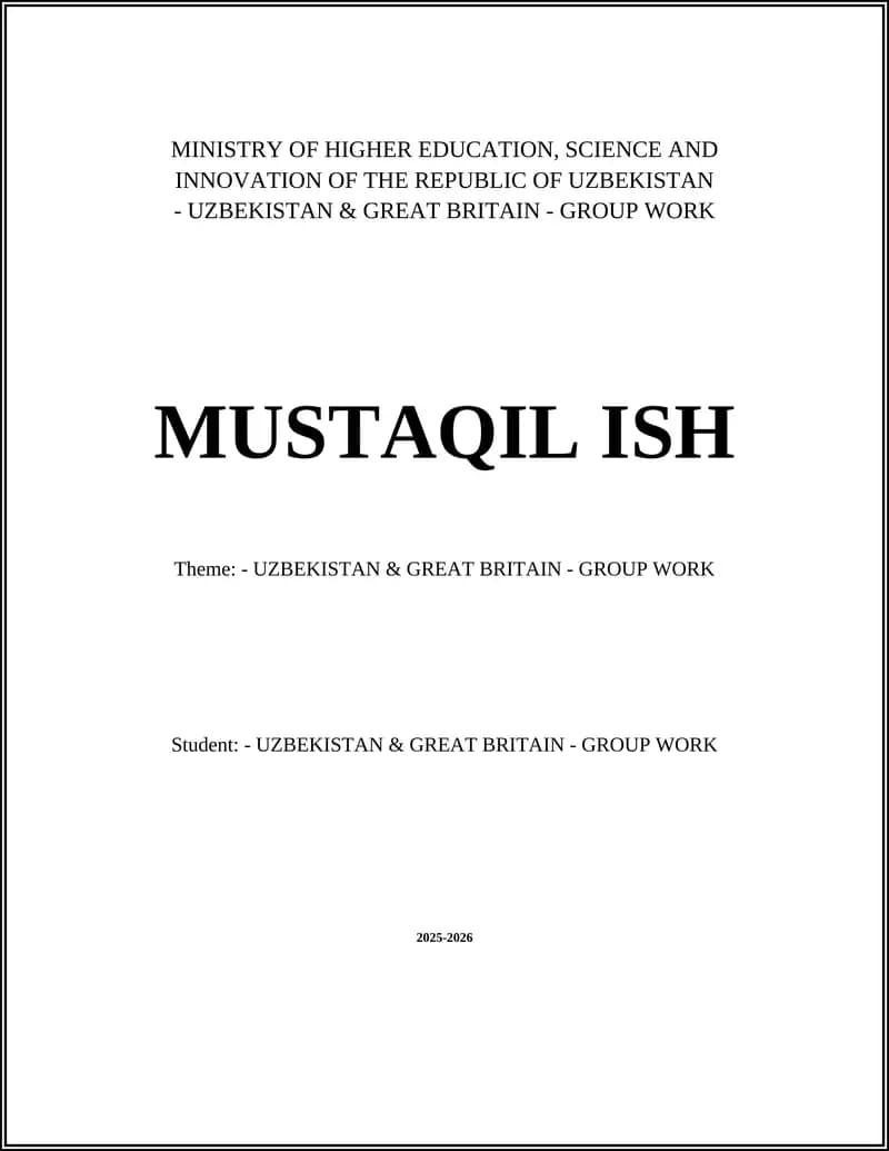 UZBEKISTAN & GREAT BRITAIN - GROUP WORK