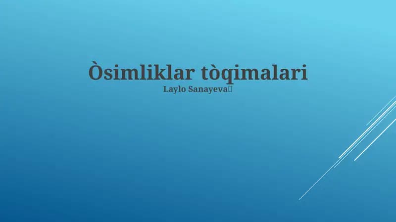 O'simlik to'qimalari