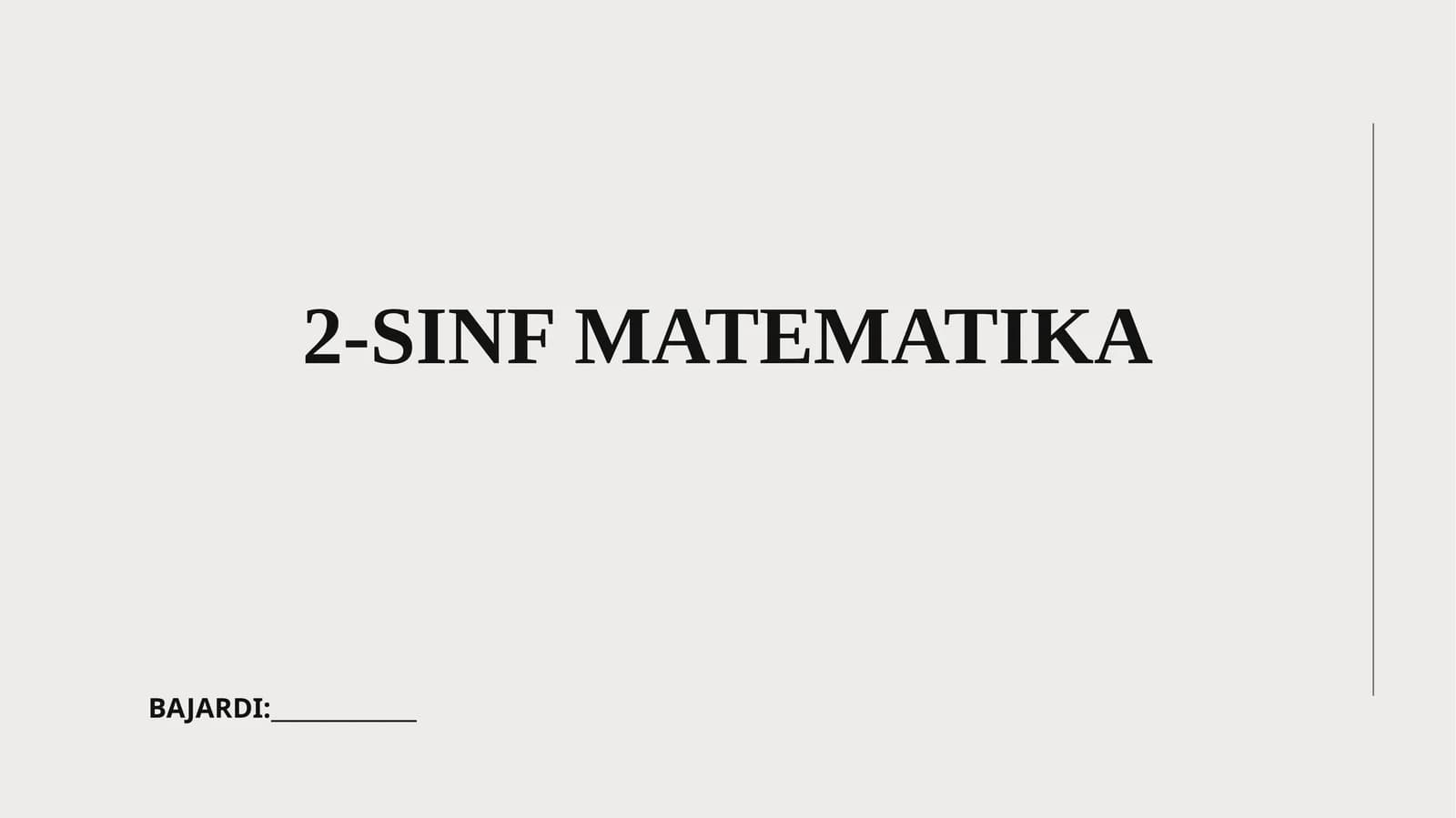 2-SINF MATEMATIKA
