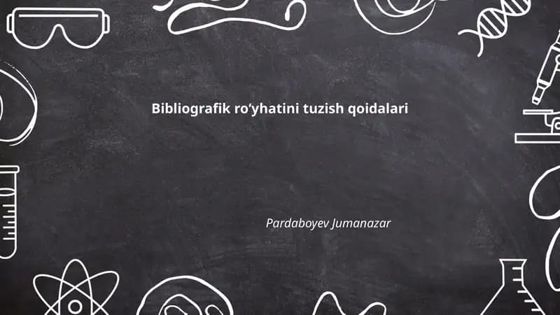 Bibliografik ro‘yhatini tuzish qoidalari