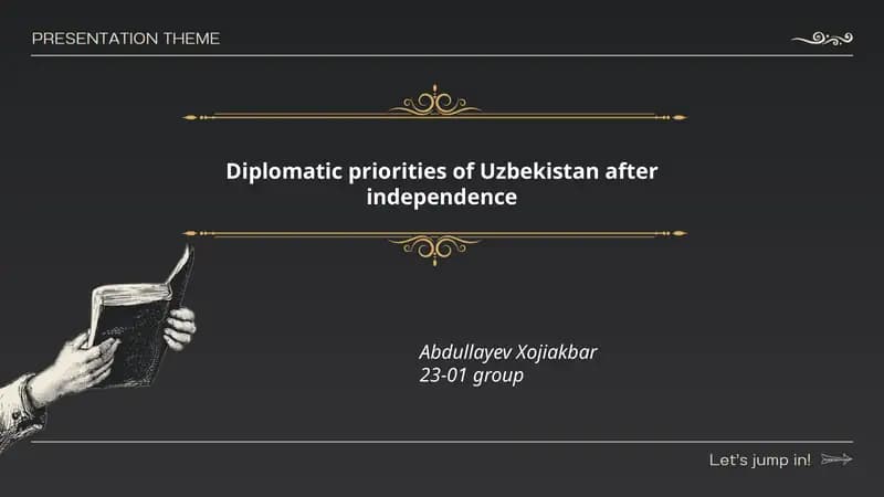 Diplomatic priorities of Uzbekistan after independence