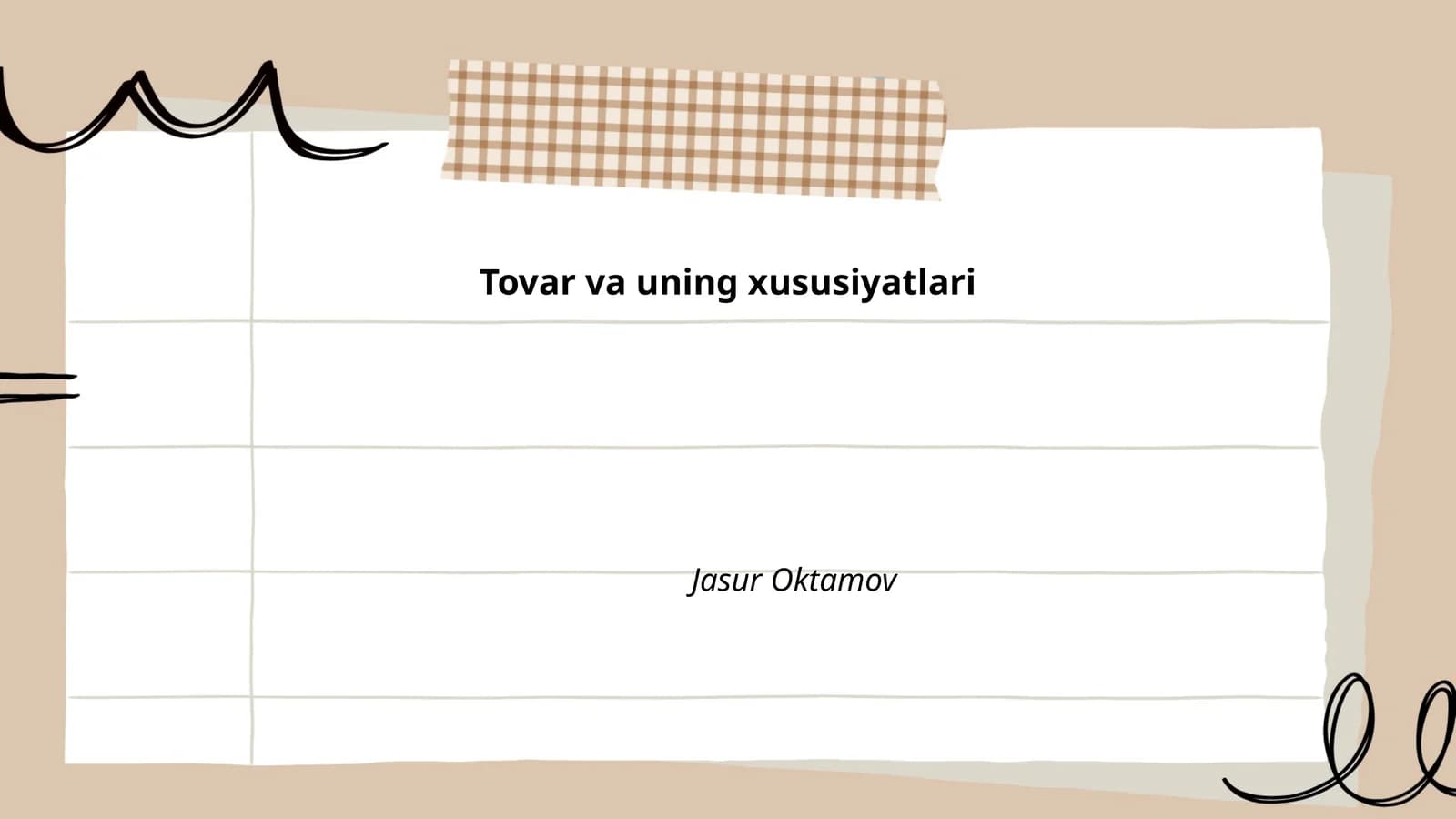 Tovar va uning xususiyatlari
