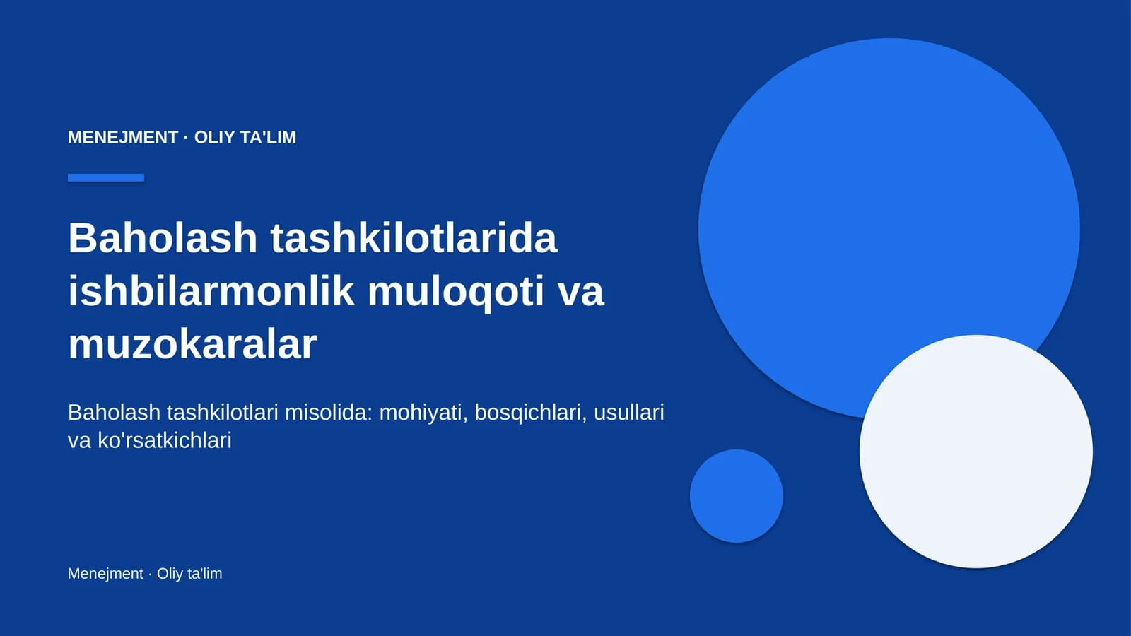 MENEJMENT · OLIY TA'LIM
