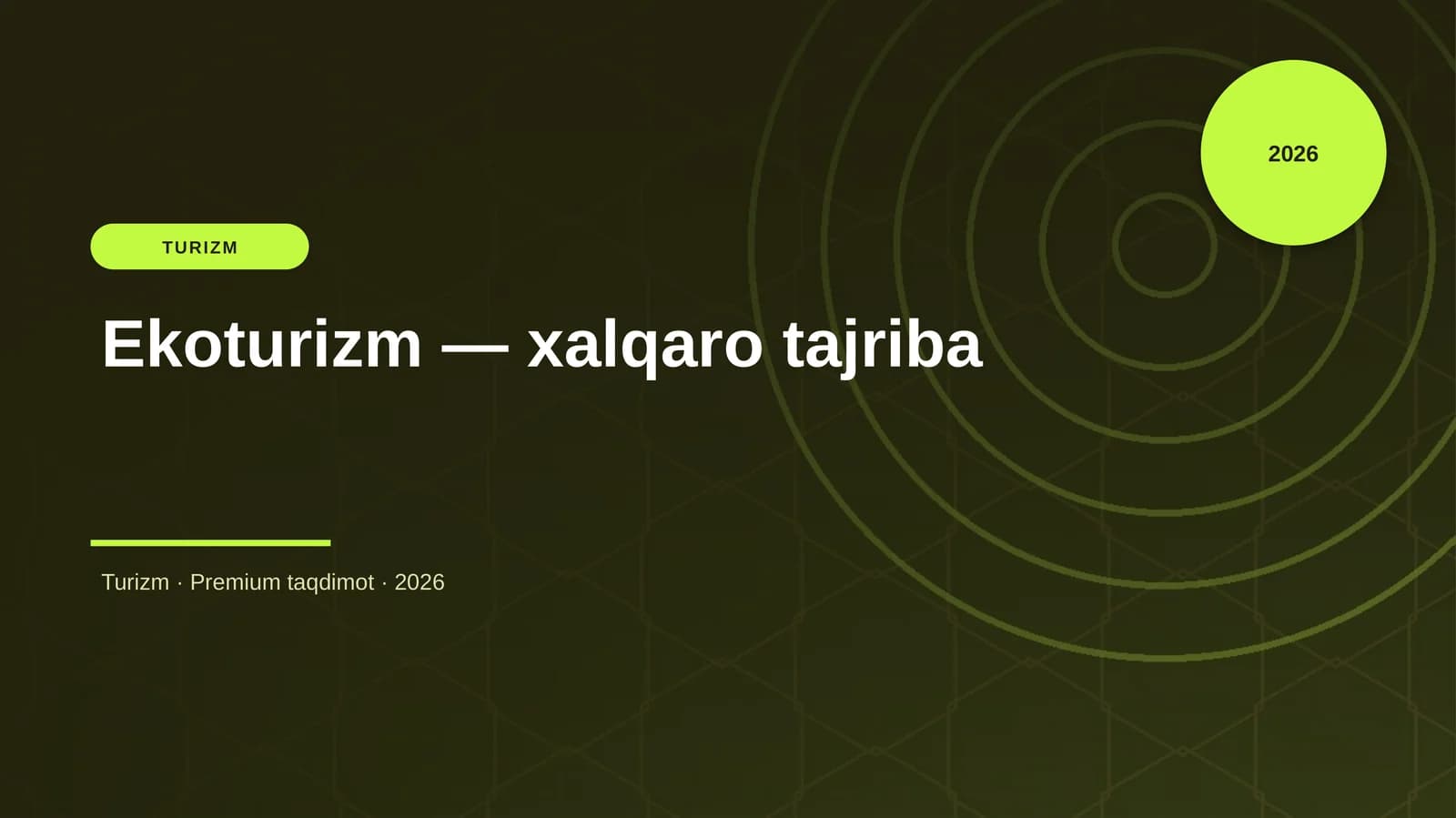Ekoturizm — xalqaro tajriba
