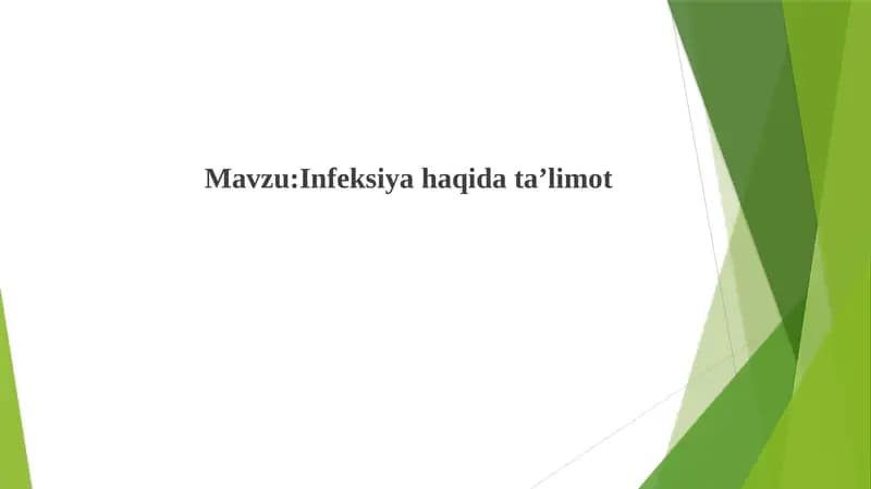 Infeksiya haqida ta'limot