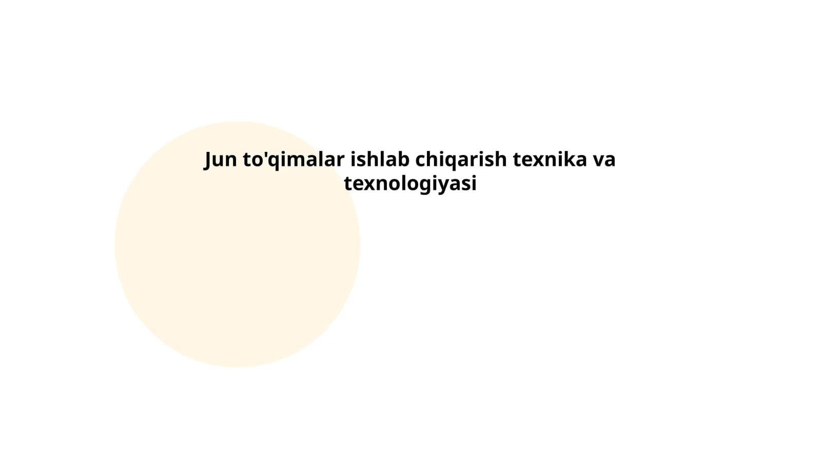 Jun to'qimalar ishlab chiqarish texnika va texnologiyasi